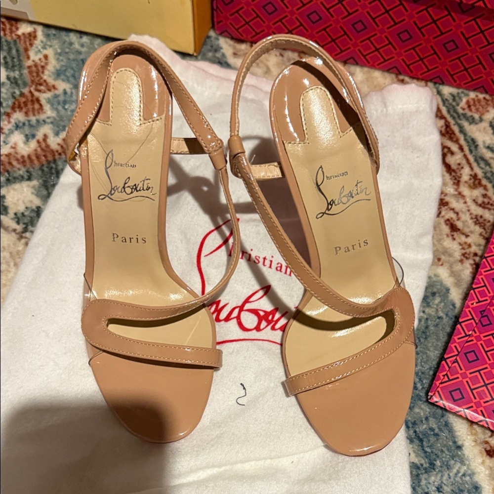 Christian Louboutin Beige Strappy Heels